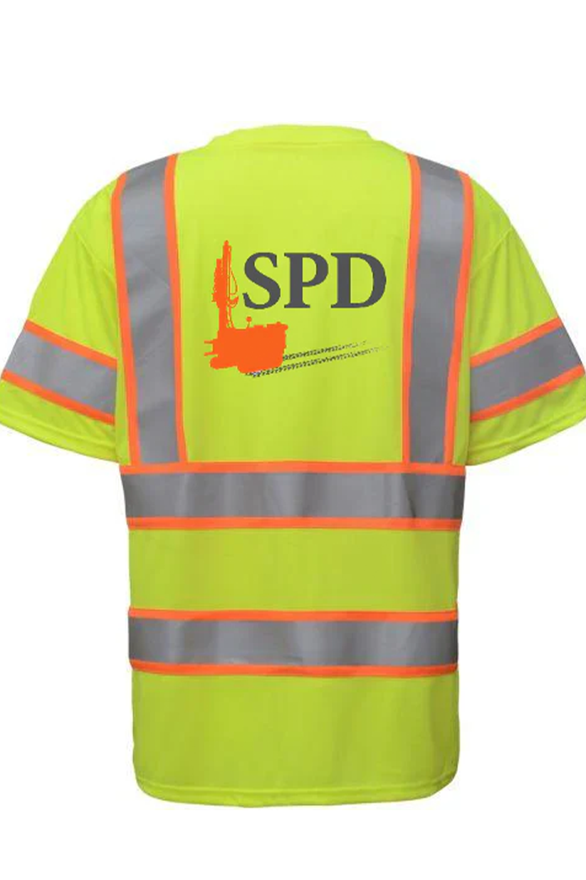 GSS Two tone short sleeve t shirt with chest pocket, LIME [Solar Pile Driver]