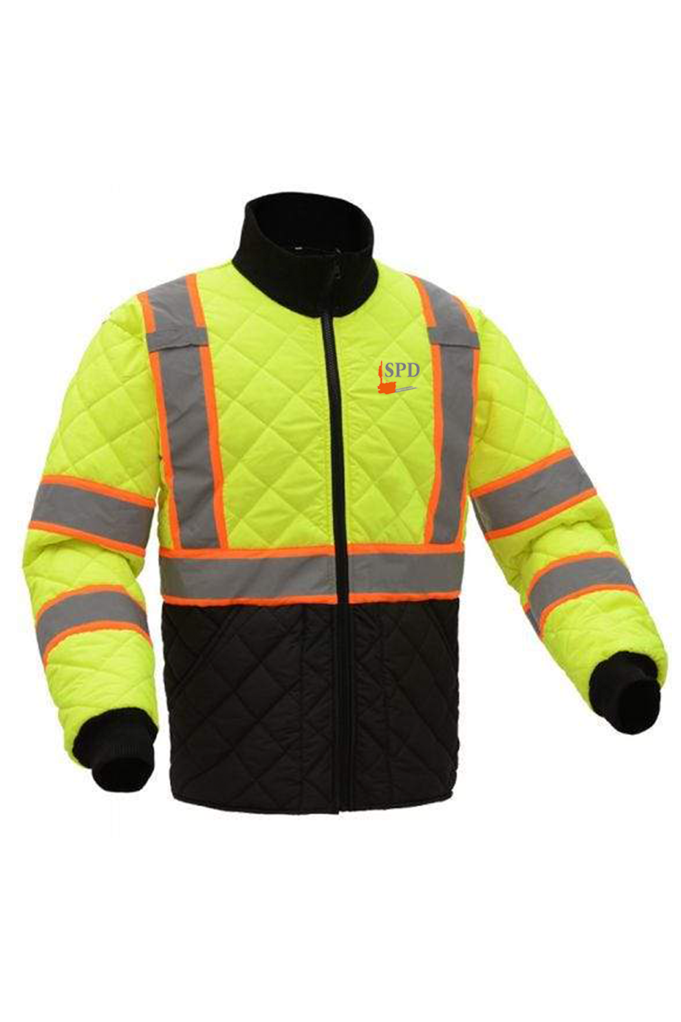 GSS CLASS 3 TWO TONE QUILTED JACKET, LIME [Solar Pile Driver]