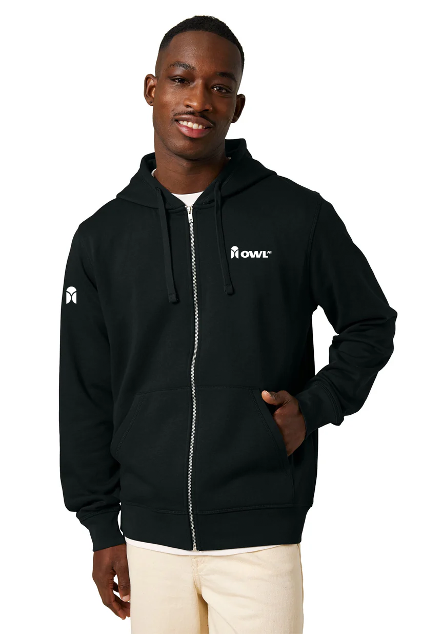 Stanley Stella Unisex Mixer Full-Zip Hooded Sweatshirt, Black [Owl AI]