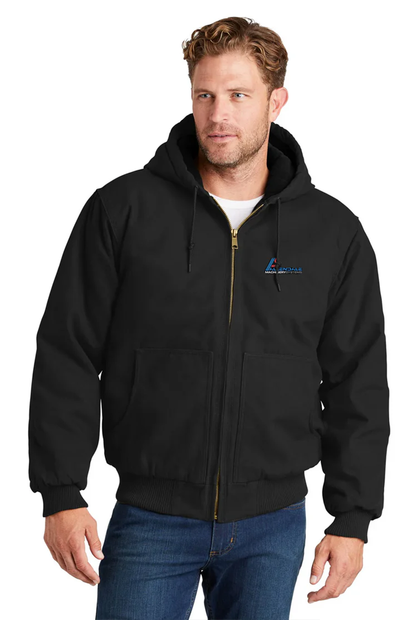 CornerStone Washed Duck Insulated Hooded Jacket, Black [Allendale Machinery Systems]