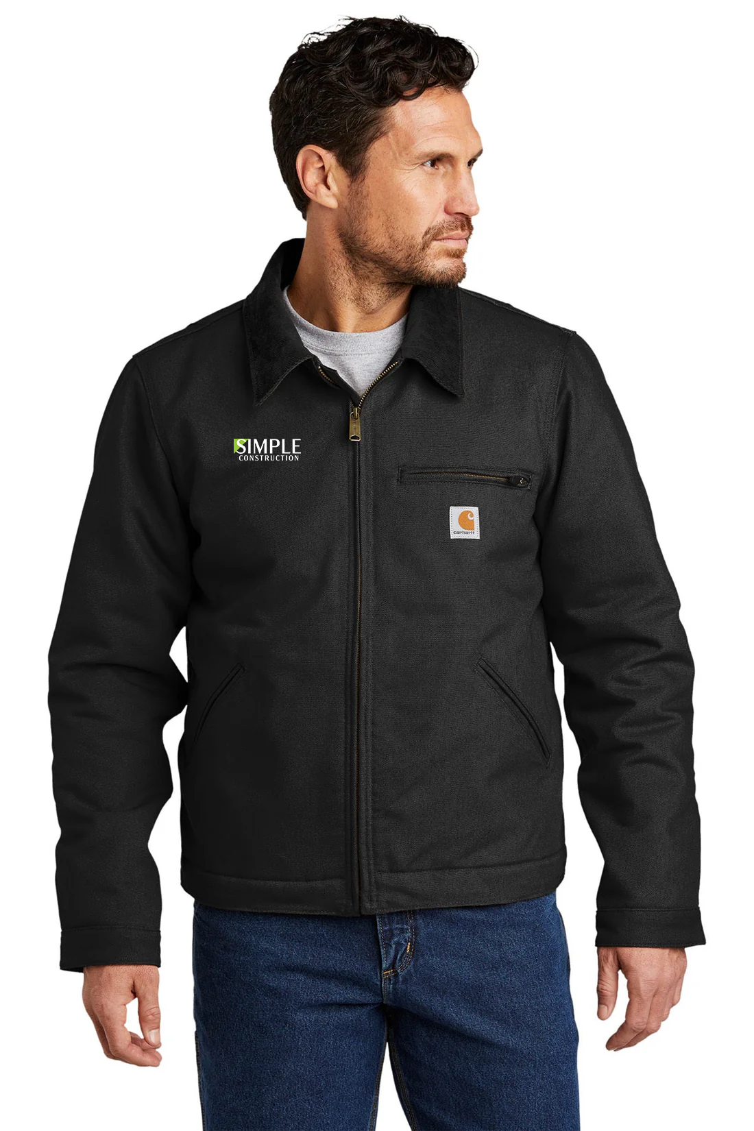 Carhartt Duck Detroit Jacket, Black [Simple Construction]