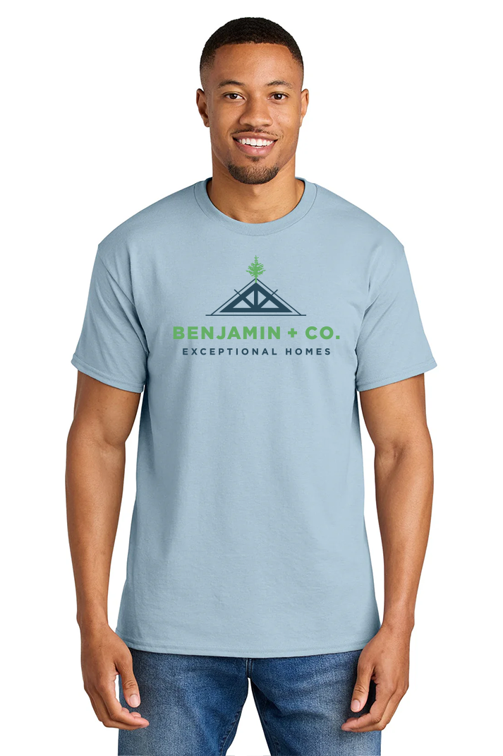 Gildan Dryblend Cotton Poly T Shirt, Light Blue [Benjamin and Company]
