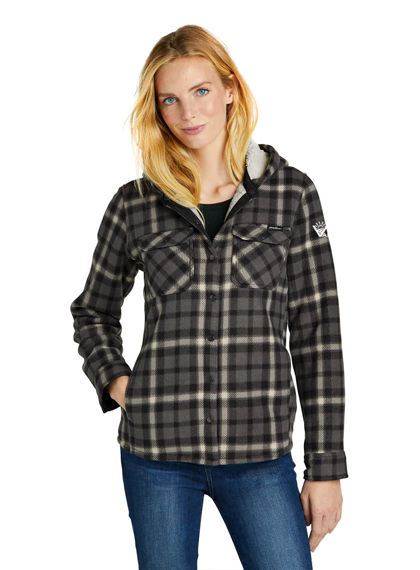 Eddie Bauer Ladies Woodland Shirt Jacket, Grey Steel Bone [Black's Valley AG]