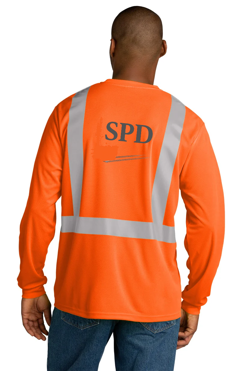 CornerStone ANSI 107 Class 2 Mesh Long Sleeve Tee, Safety Orange [Solar Pile Driver]