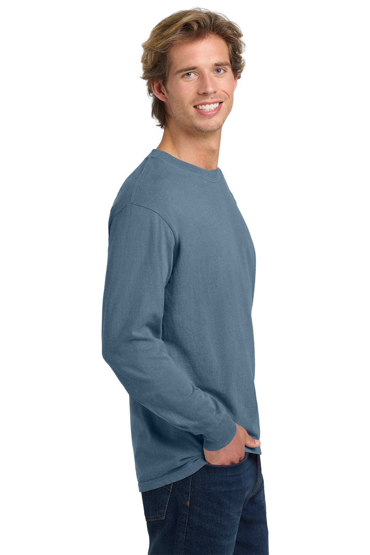Comfort Colors Heavyweight Custom Ring Spun Long Sleeve Tees, Blue Jean