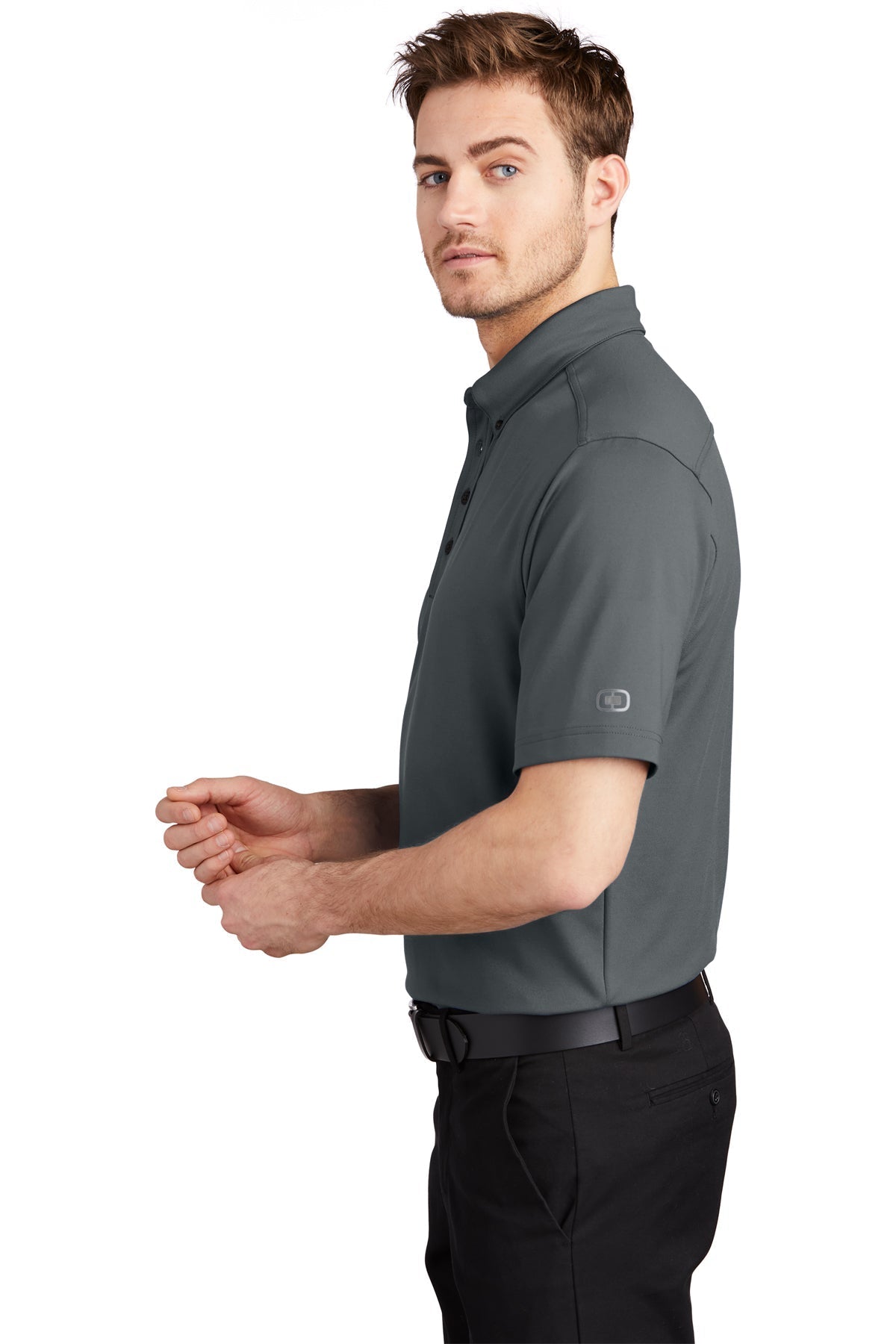 OGIO Gauge Customized Polos, Diesel Grey [Orange by Fooda]