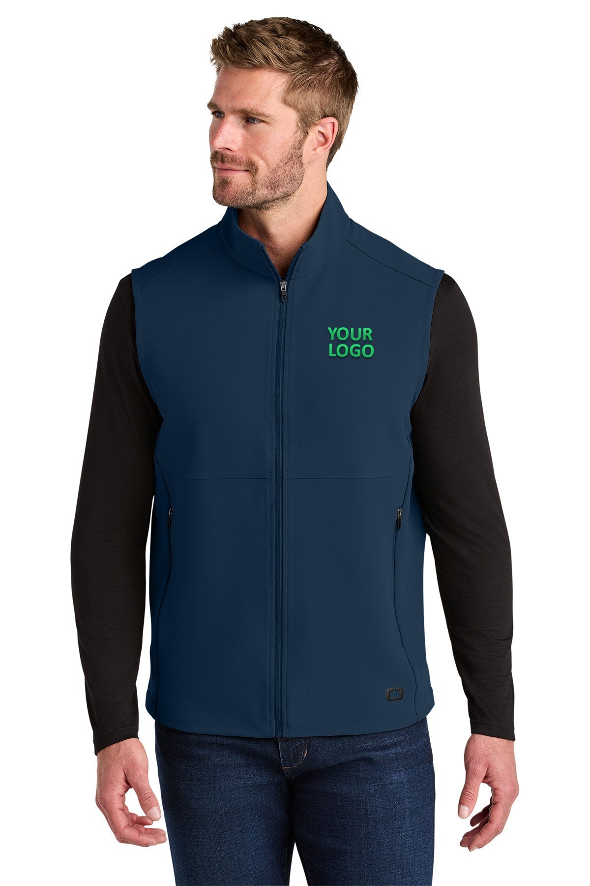 OGIO Kinetic Soft Shell Custom Vests, River Blue Navy