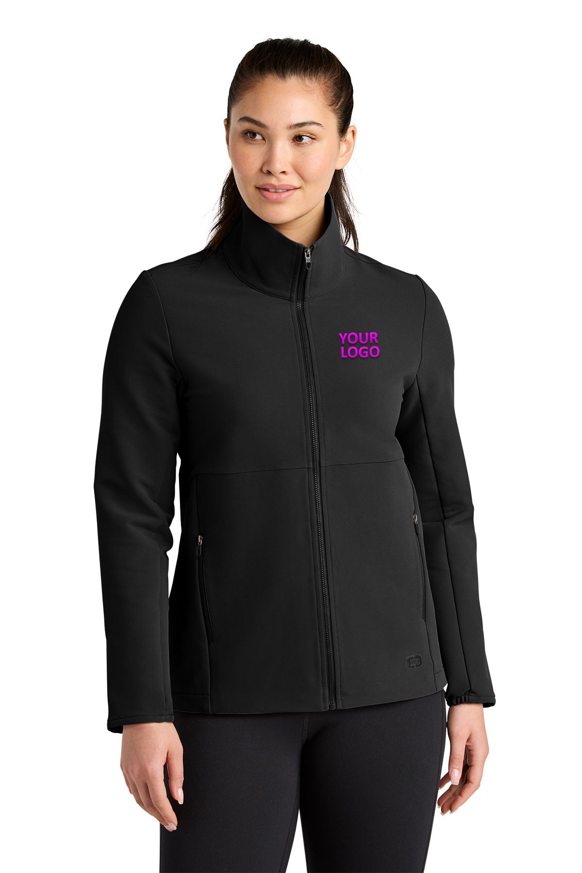 OGIO Womens Kinetic Soft Shell Custom Jackets, Blacktop