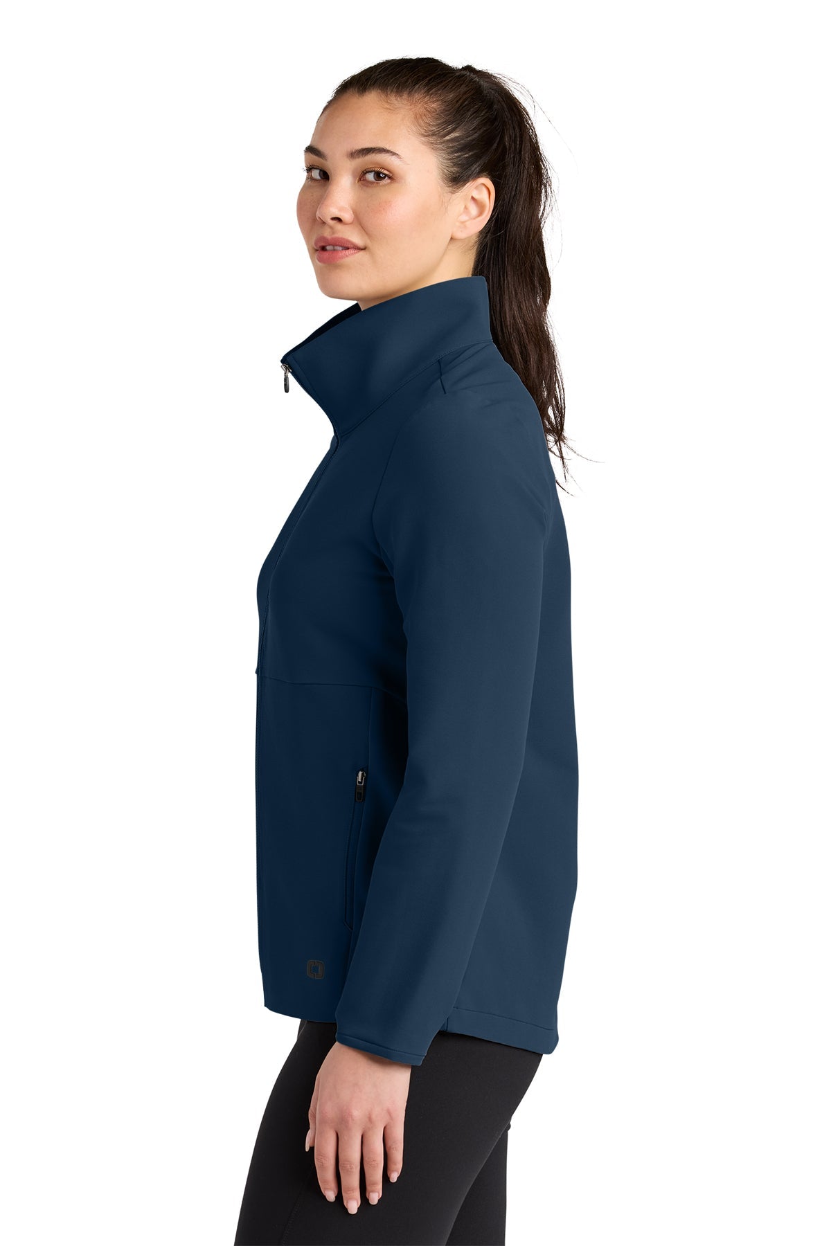 OGIO Womens Kinetic Soft Shell Custom Jackets, River Blue Navy
