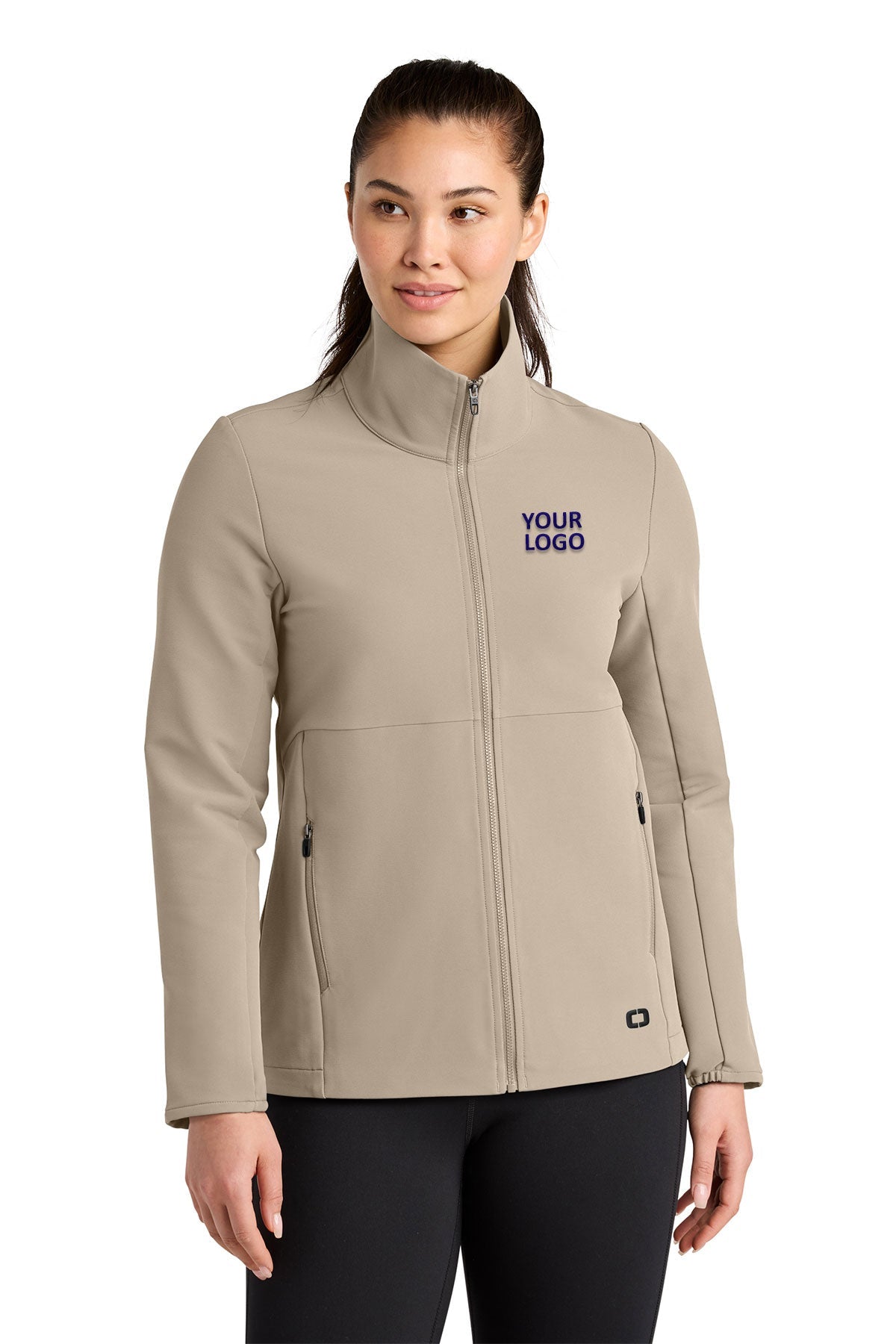 OGIO Womens Kinetic Soft Shell Custom Jackets, Sahara