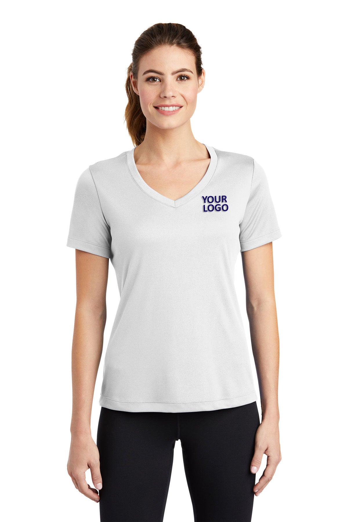 Sport-Tek Ladies PosiCharge Competitor Custom V-Neck Tee's, White [Orpical Technology Solutions]