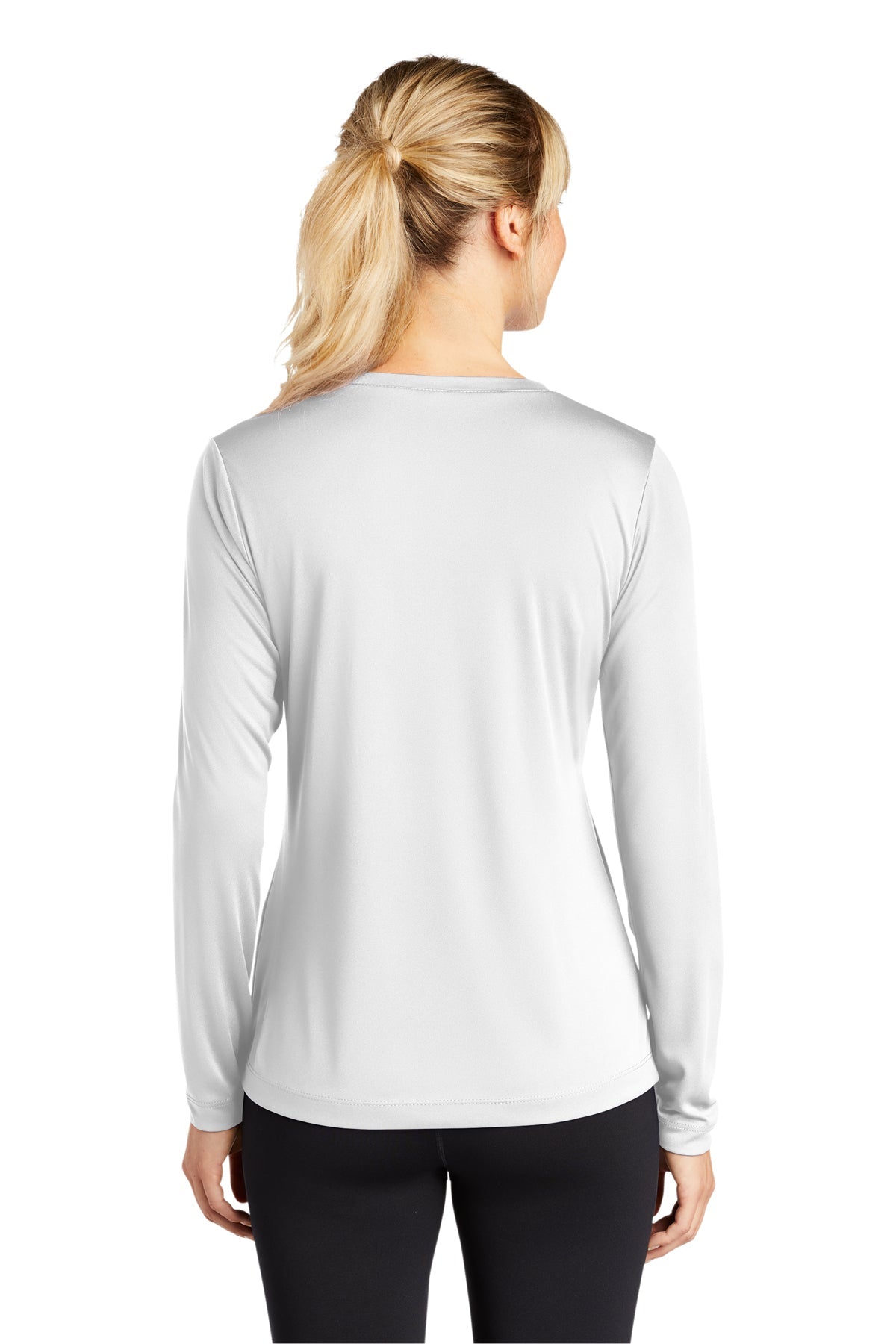 Sport-Tek Ladies Long Sleeve PosiCharge Competitor Branded V-Neck Tee's, White [Orpical Technology Solutions]