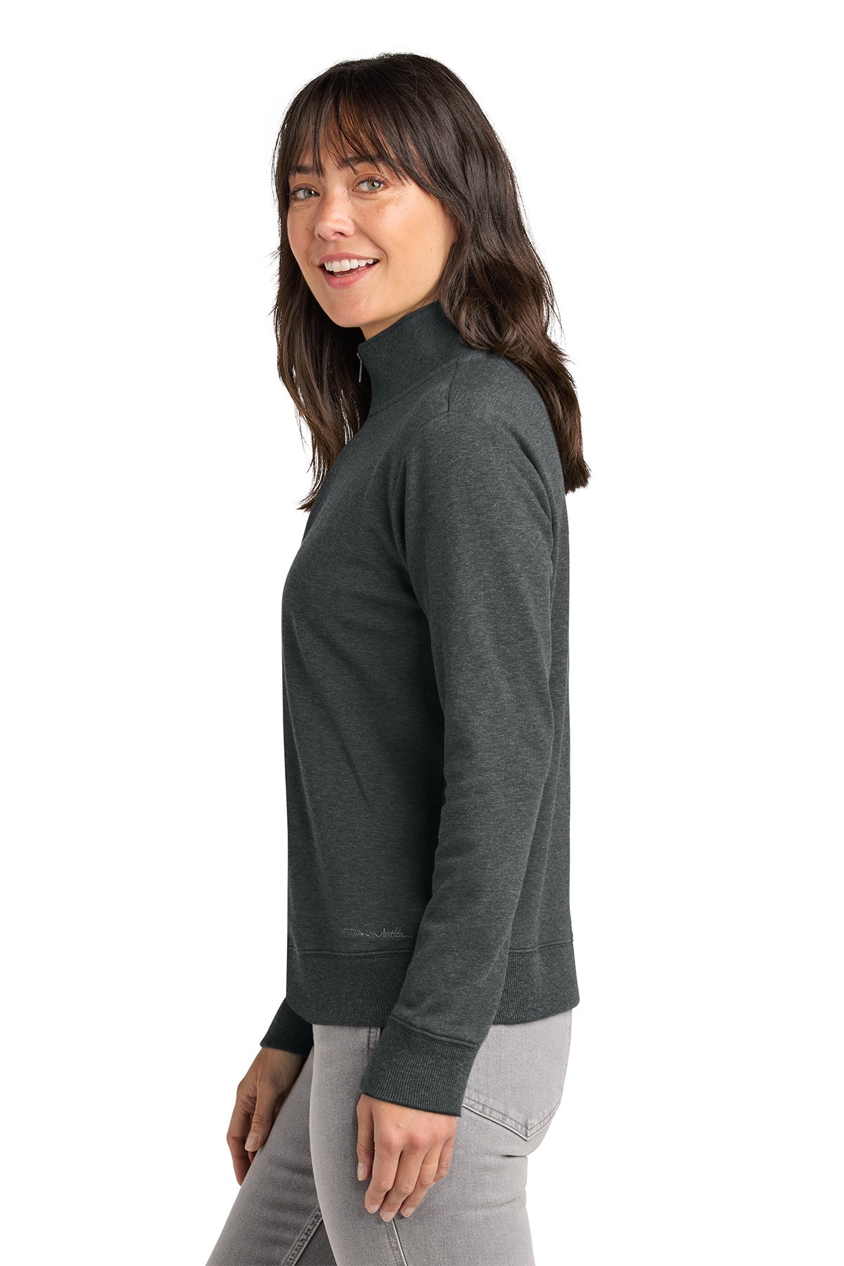 TravisMathew Womens Ocean Villa Custom 1/4-Zips, Dark Grey Heather