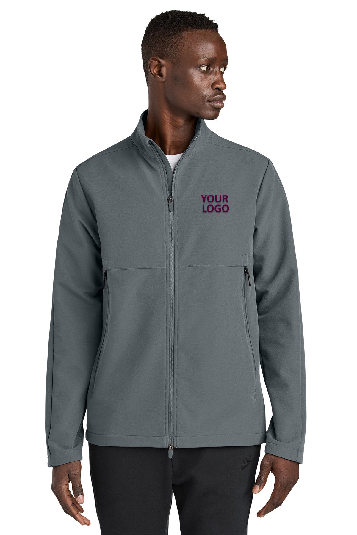 Nike Full-Zip Custom Soft Shell Jackets, Dark Grey