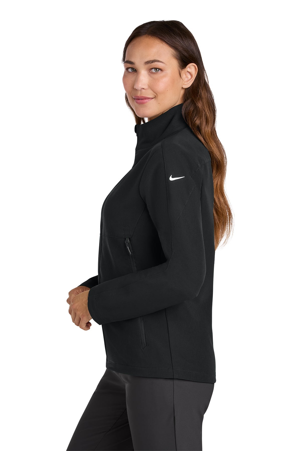 Nike Womens Full-Zip Custom Soft Shell Jackets, Black
