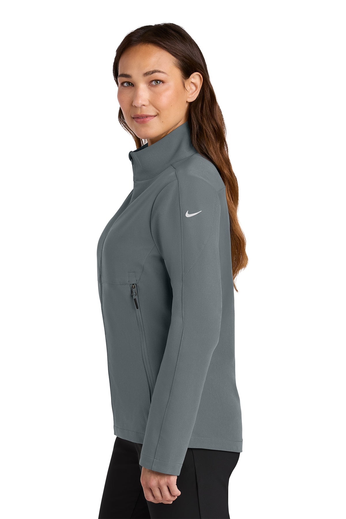 Nike Womens Full-Zip Custom Soft Shell Jackets, Dark Grey