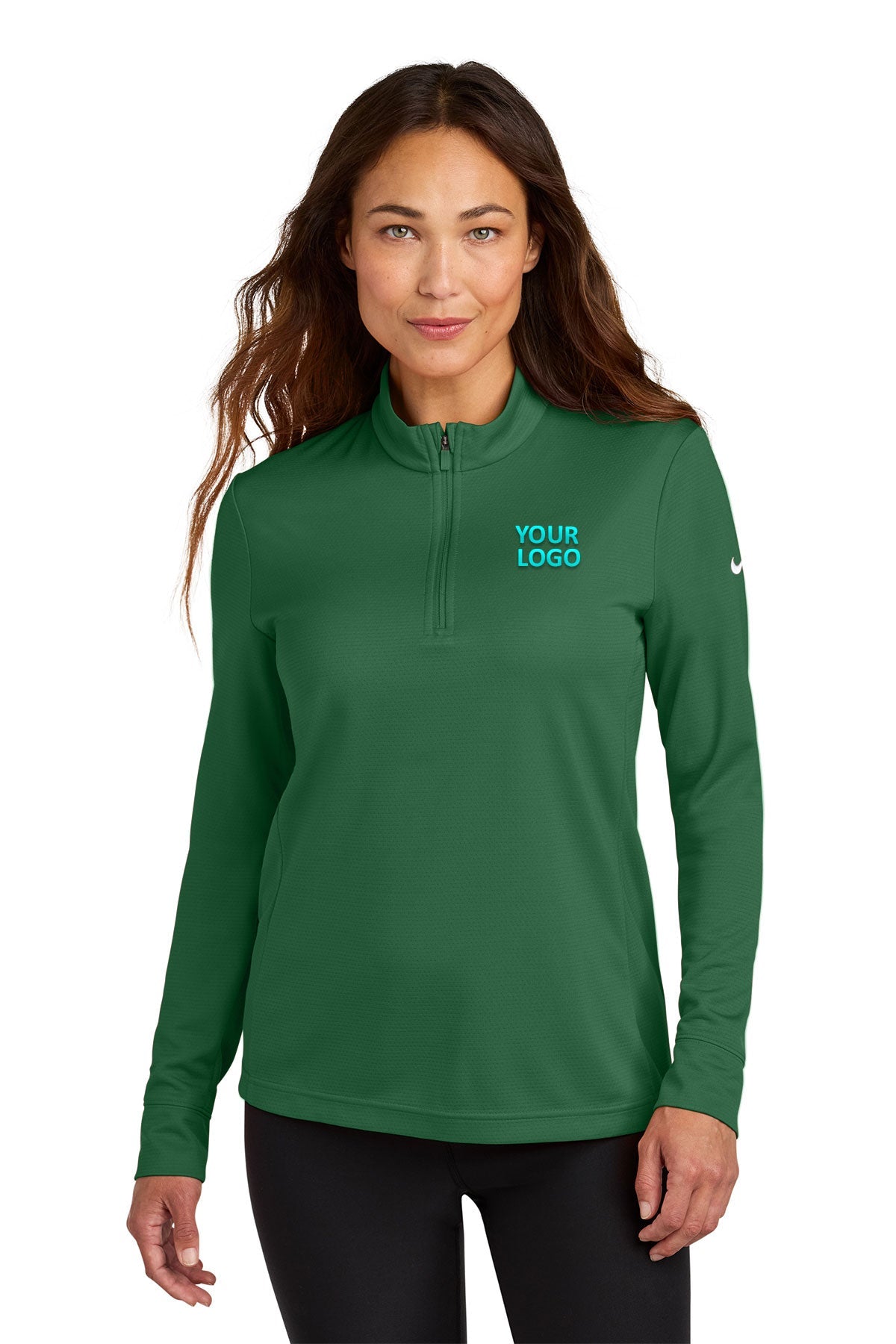 Nike Womens Essential Custom 1/2-Zip Cover-Up, Gorge Green