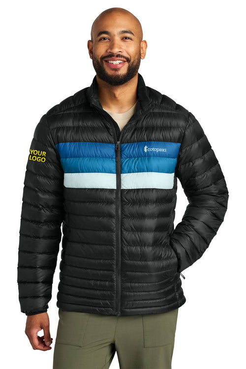 Cotopaxi Womens Fuego Custom Down Jackets, Black/ Atlantic