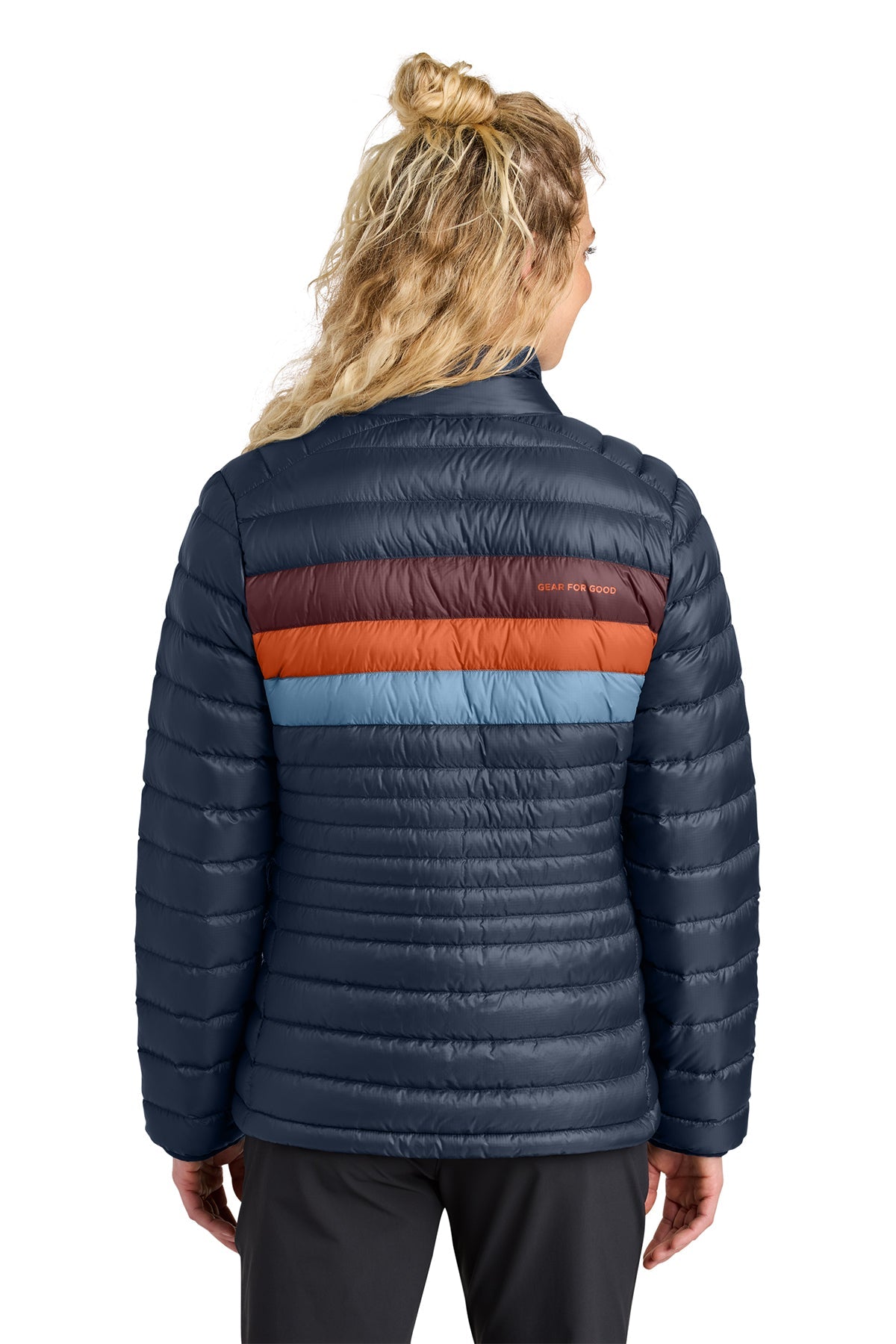 Cotopaxi Womens Fuego Custom Down Jackets, Maritime/ Mulberry