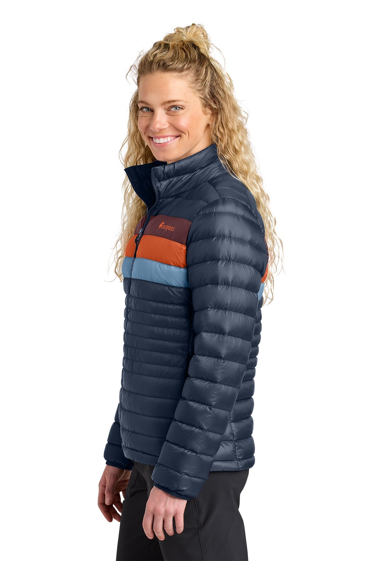 Cotopaxi Womens Fuego Custom Down Jackets, Maritime/ Mulberry