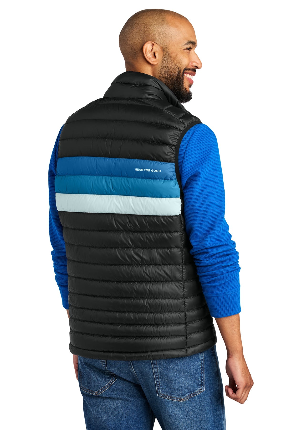Cotopaxi Fuego Custom Down Vests, Black/ Atlantic