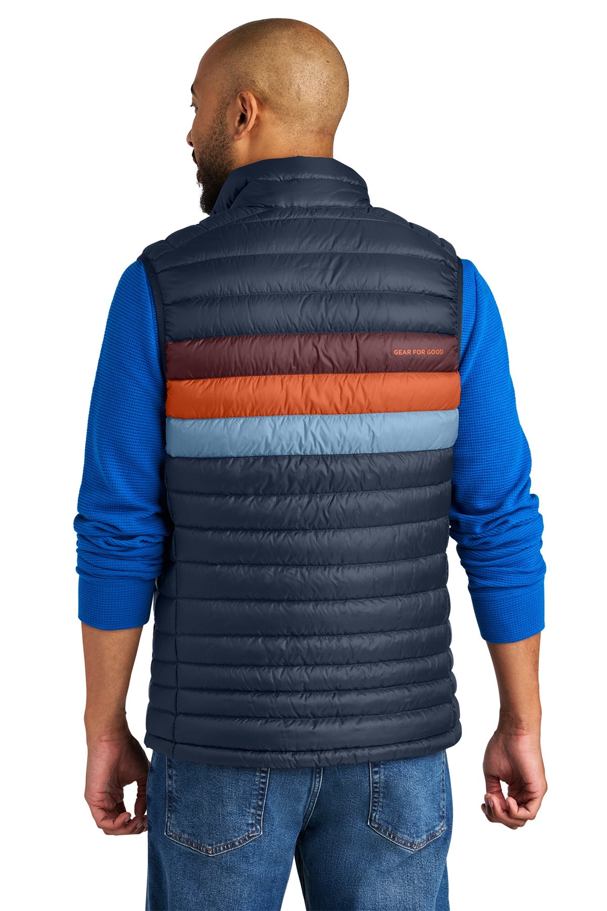 Cotopaxi Fuego Custom Down Vests, Maritime/ Mulberry