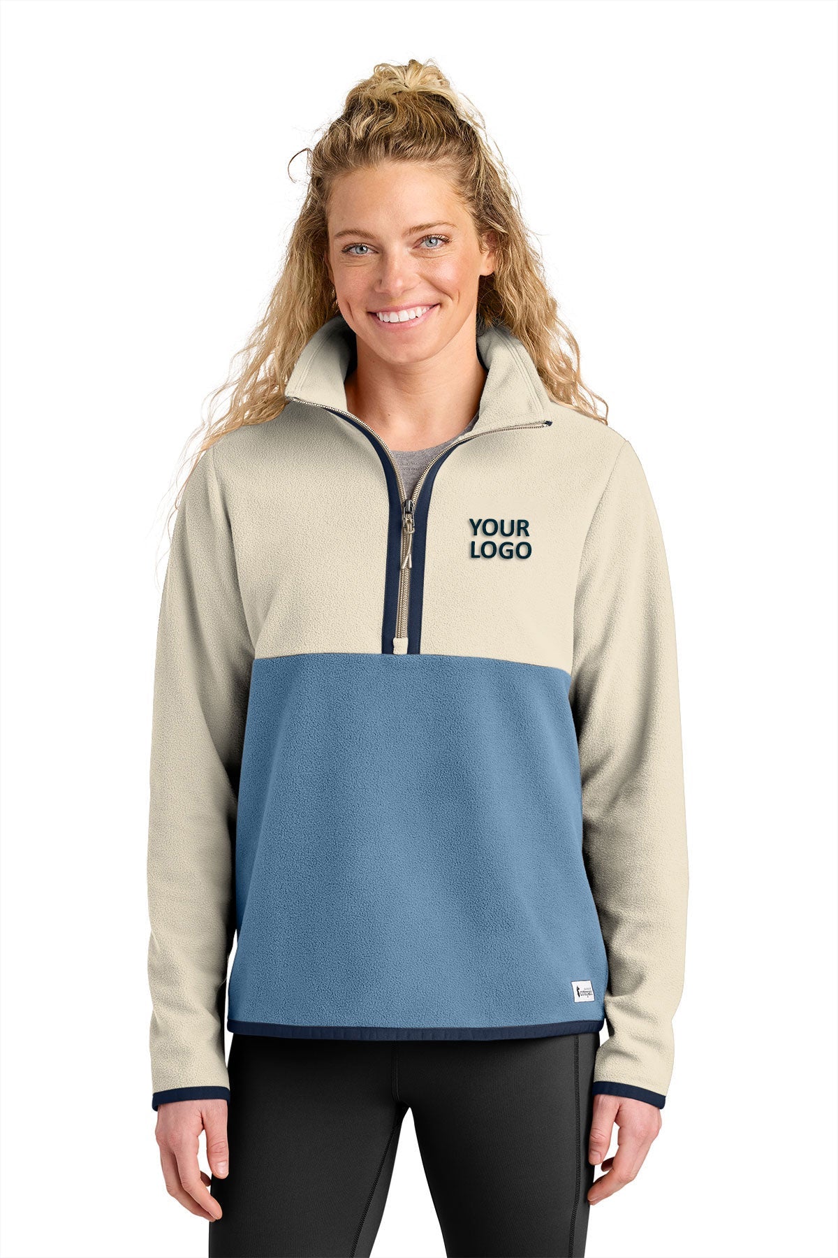 Cotopaxi Womens Amado Custom 1/2-Zips Fleece, Cream/ Fjord