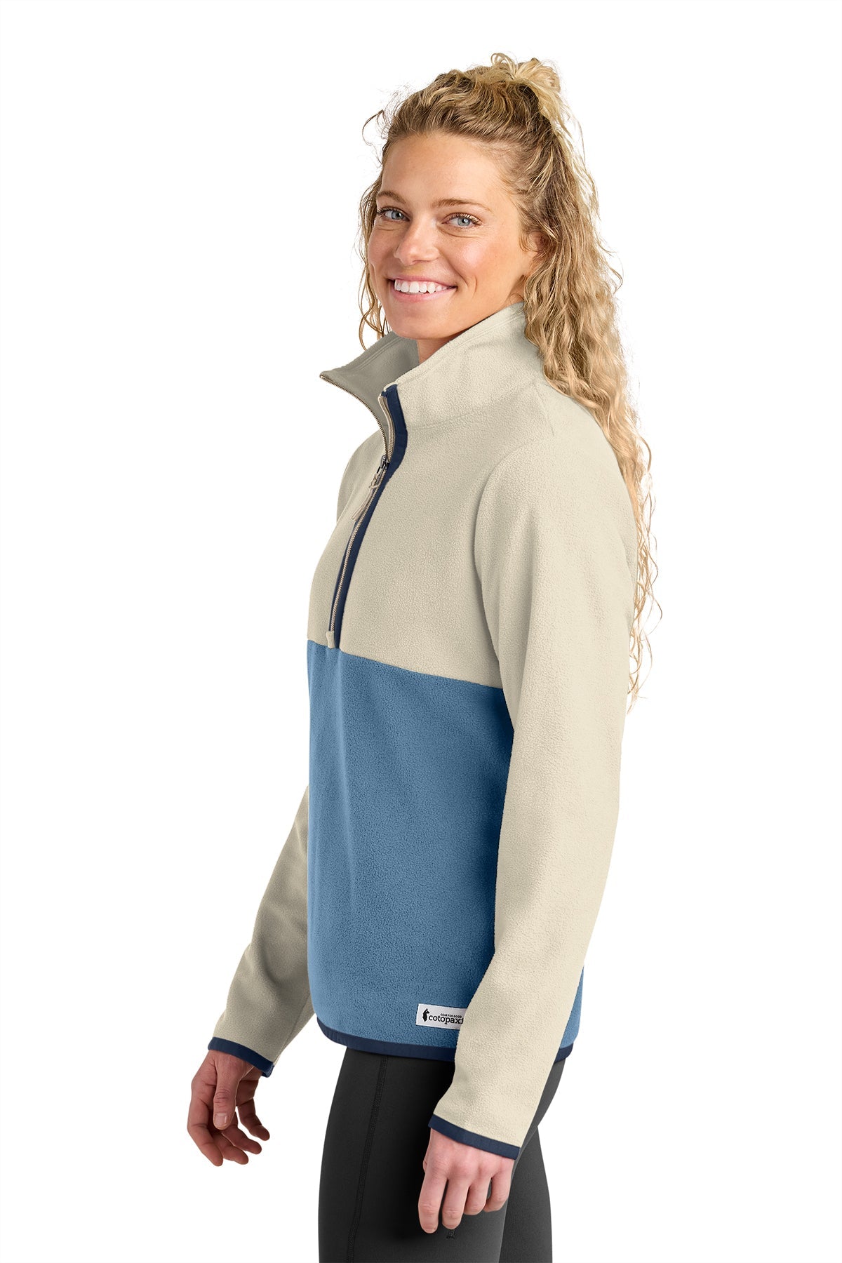 Cotopaxi Womens Amado Custom 1/2-Zips Fleece, Cream/ Fjord
