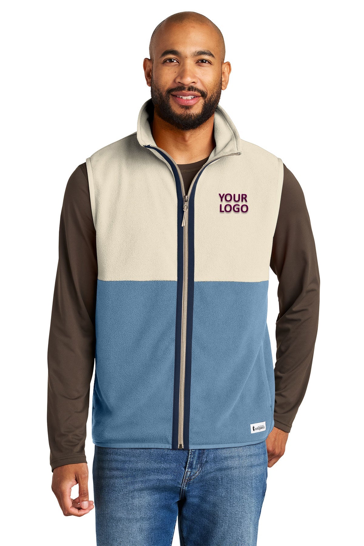 Cotopaxi Amado Custom Fleece Vests, Cream/ Fjord