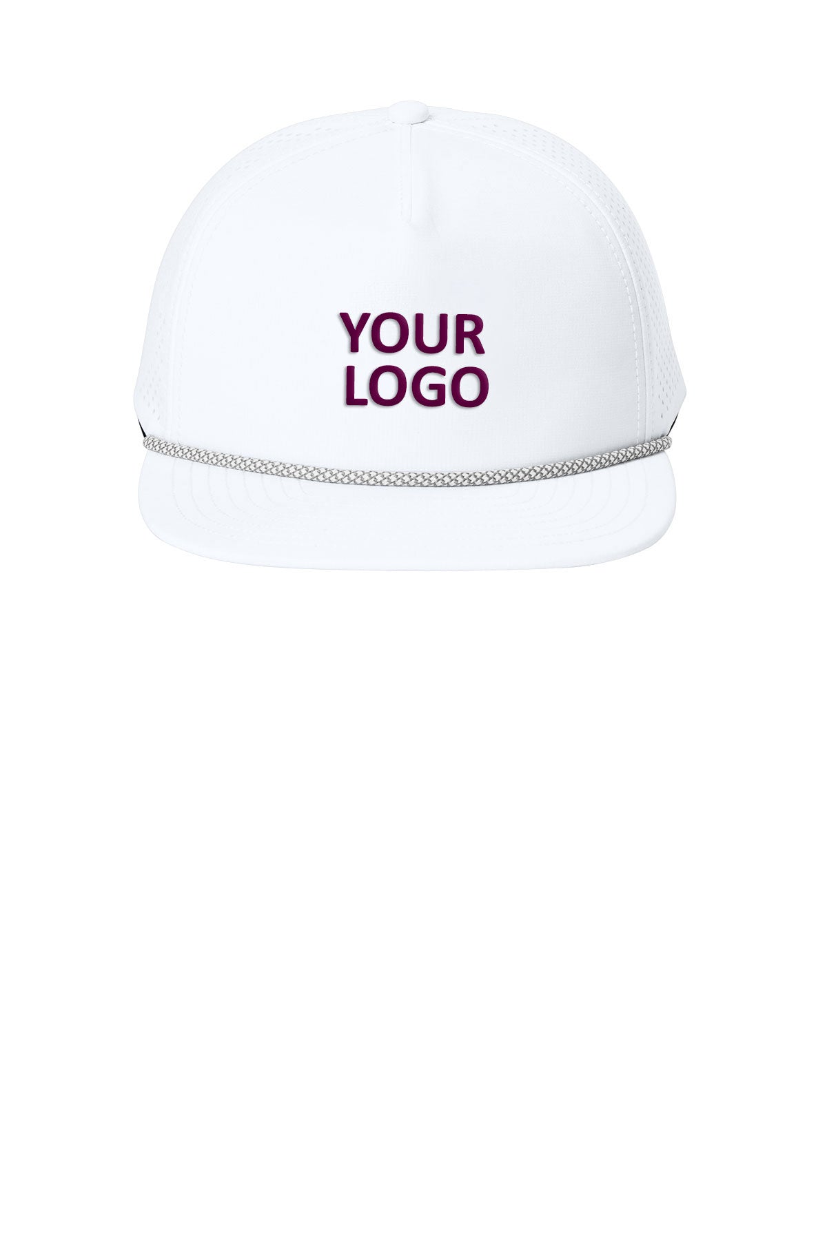 OGIO 5-Panel Rope Performance Custom Caps, White