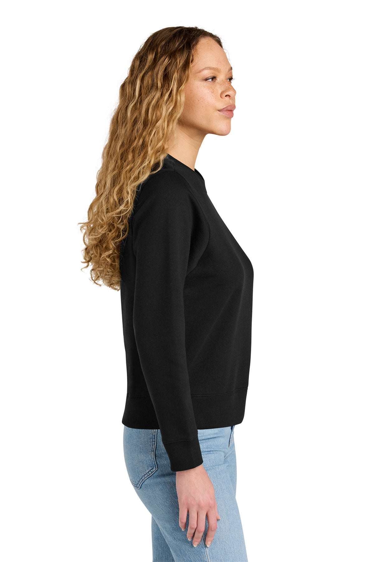 District Womens V.I.T. Custom Fleece Crews, Black