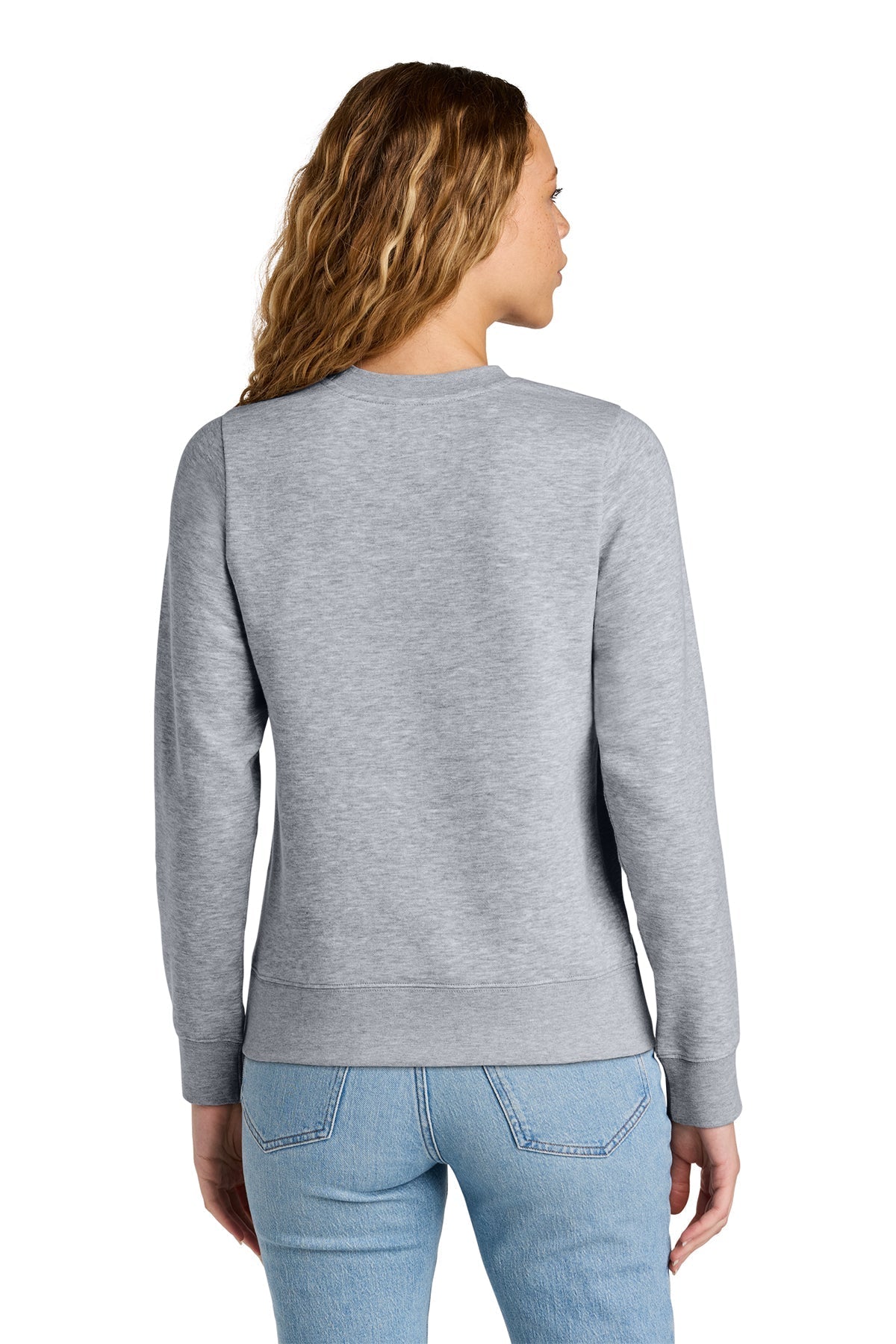 District Womens V.I.T. Custom Fleece Crews, Light Heather Grey [Sherpa LLC]