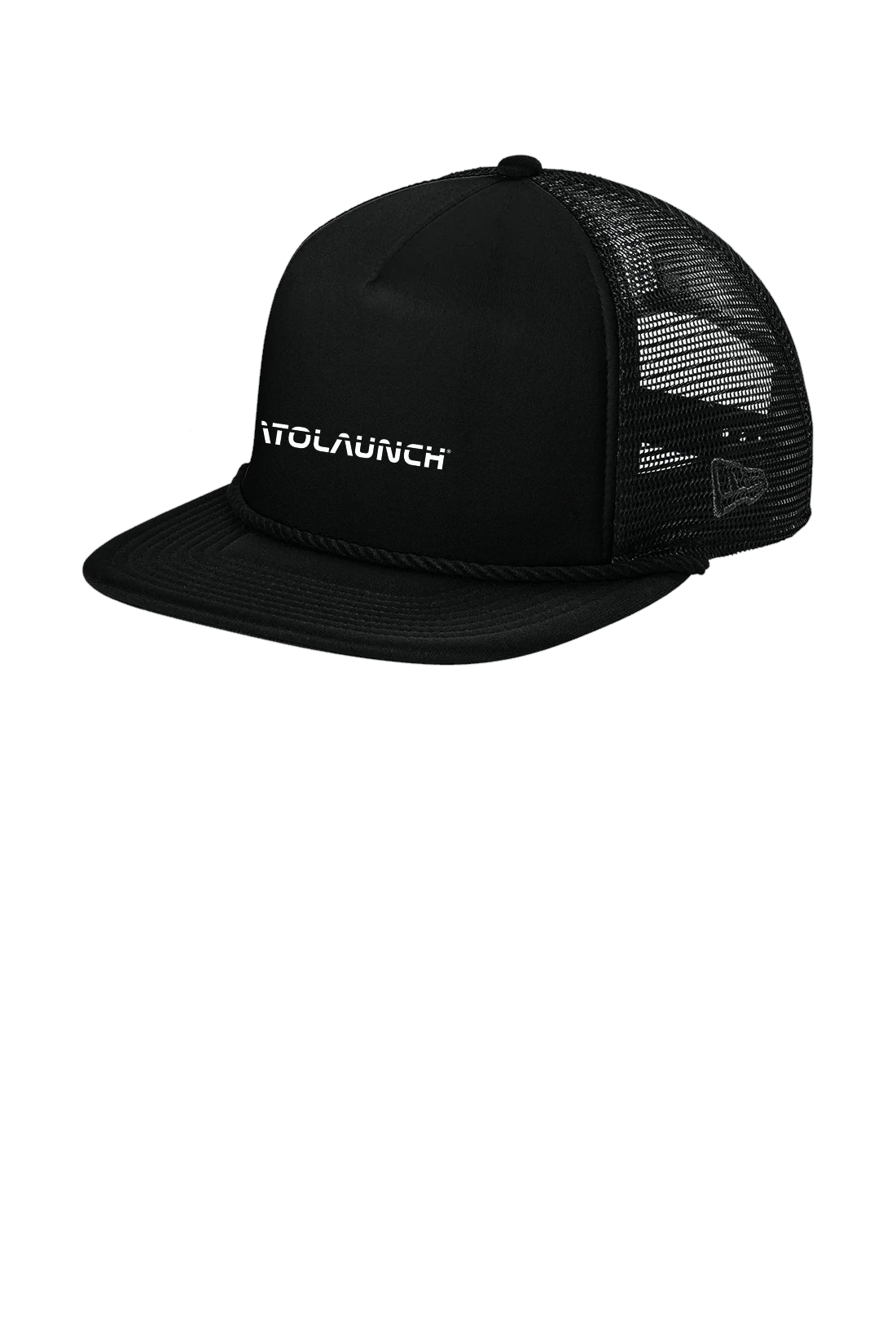 New Era Foam Rope Trucker Cap, Black [Stratolaunch]