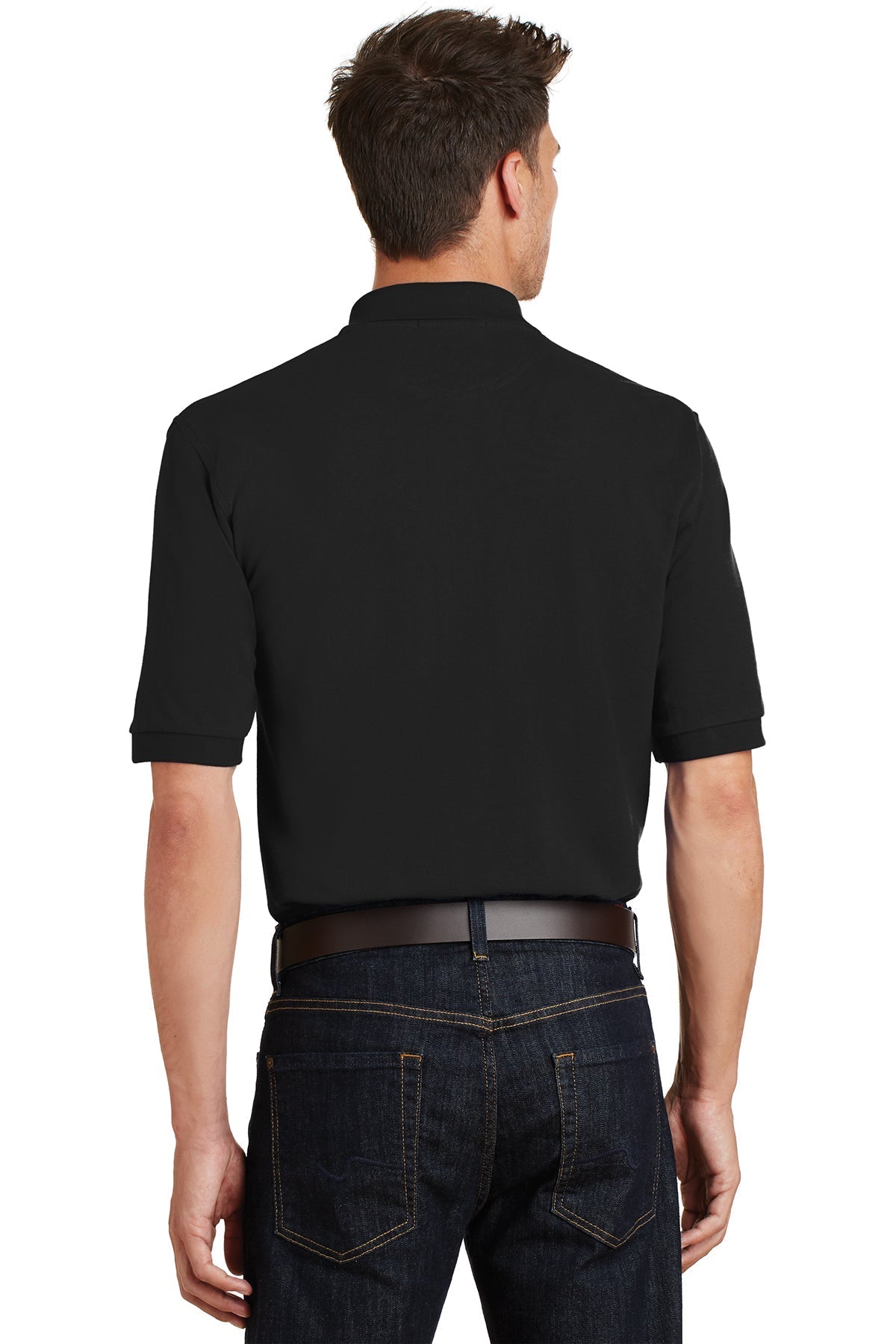 Port Authority Heavyweight Customized Cotton Pique Polos with Pocket, Black [Williams Realty & Building Company]