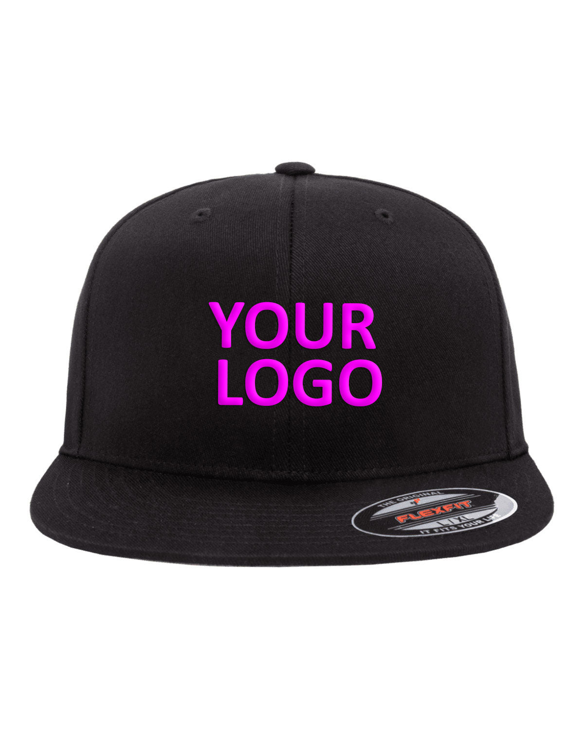 Flexfit Wooly Twill Pro Baseball Customized Caps, Black