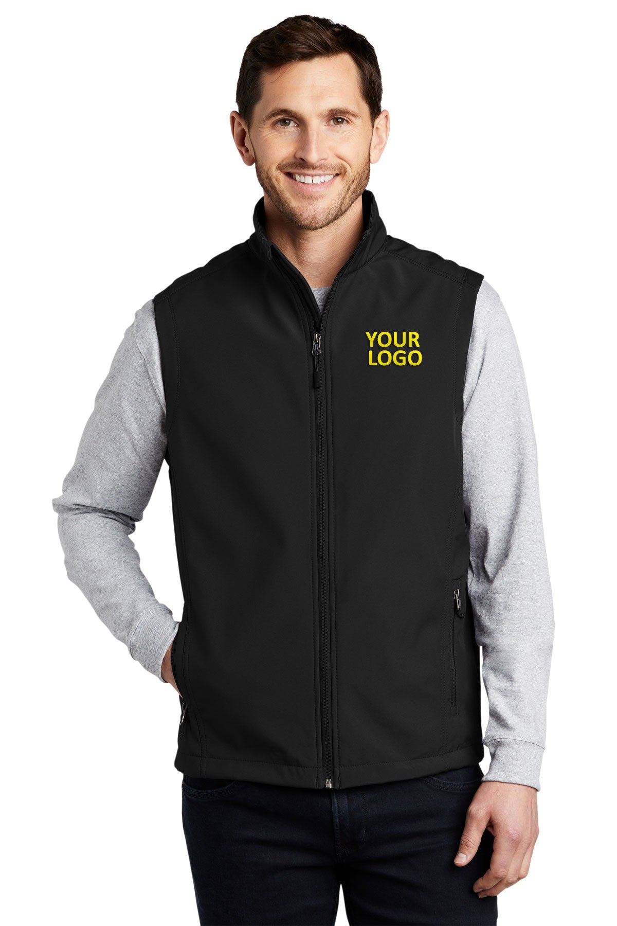 Port Authority Core Soft Shell Custom Vests, Black [Eastside Vocational Services, Inc.]