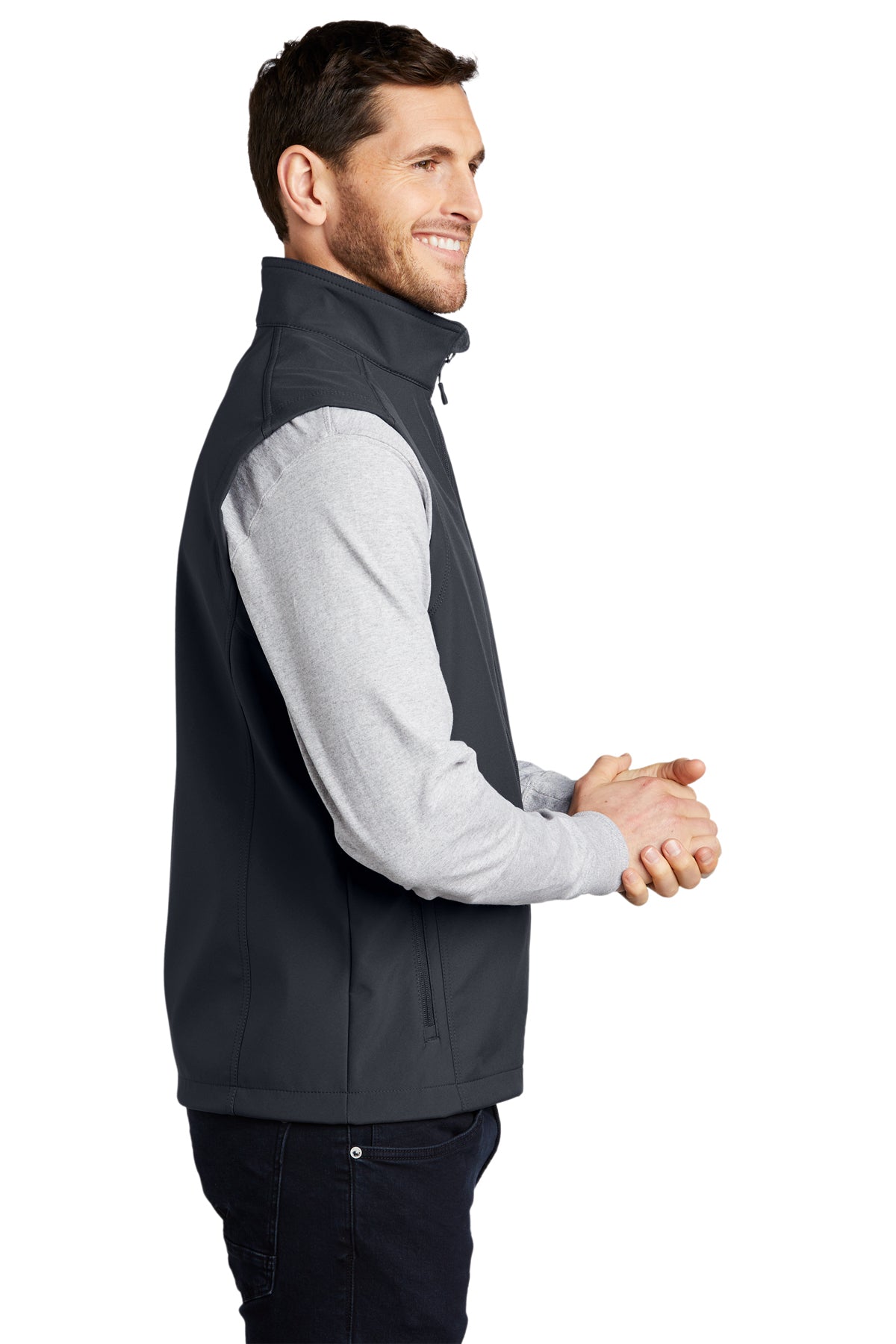 Port Authority Core Soft Shell Custom Vests, Battleship Grey [Acumen]