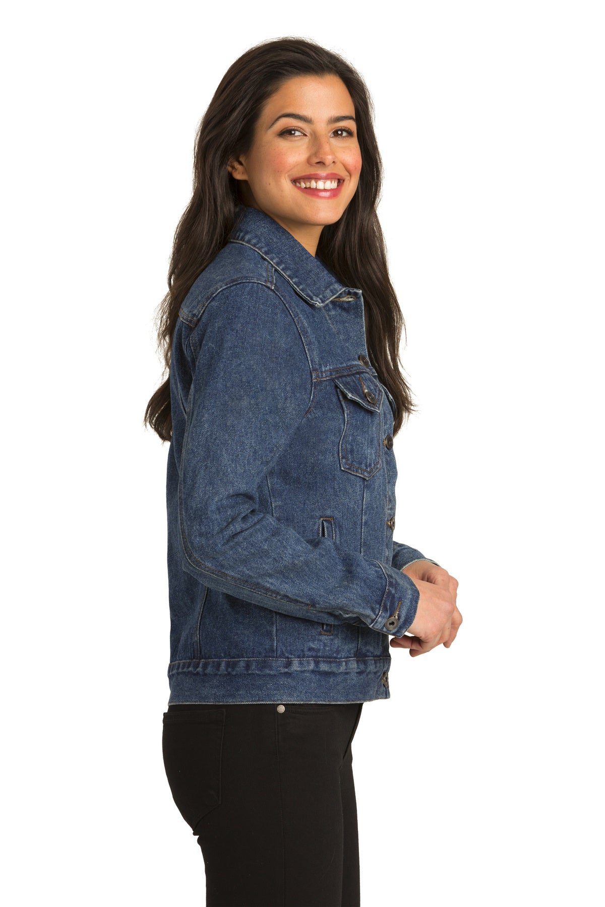 Port Authority Ladies Custom Denim Jackets, Denim Blue [New England Construction]