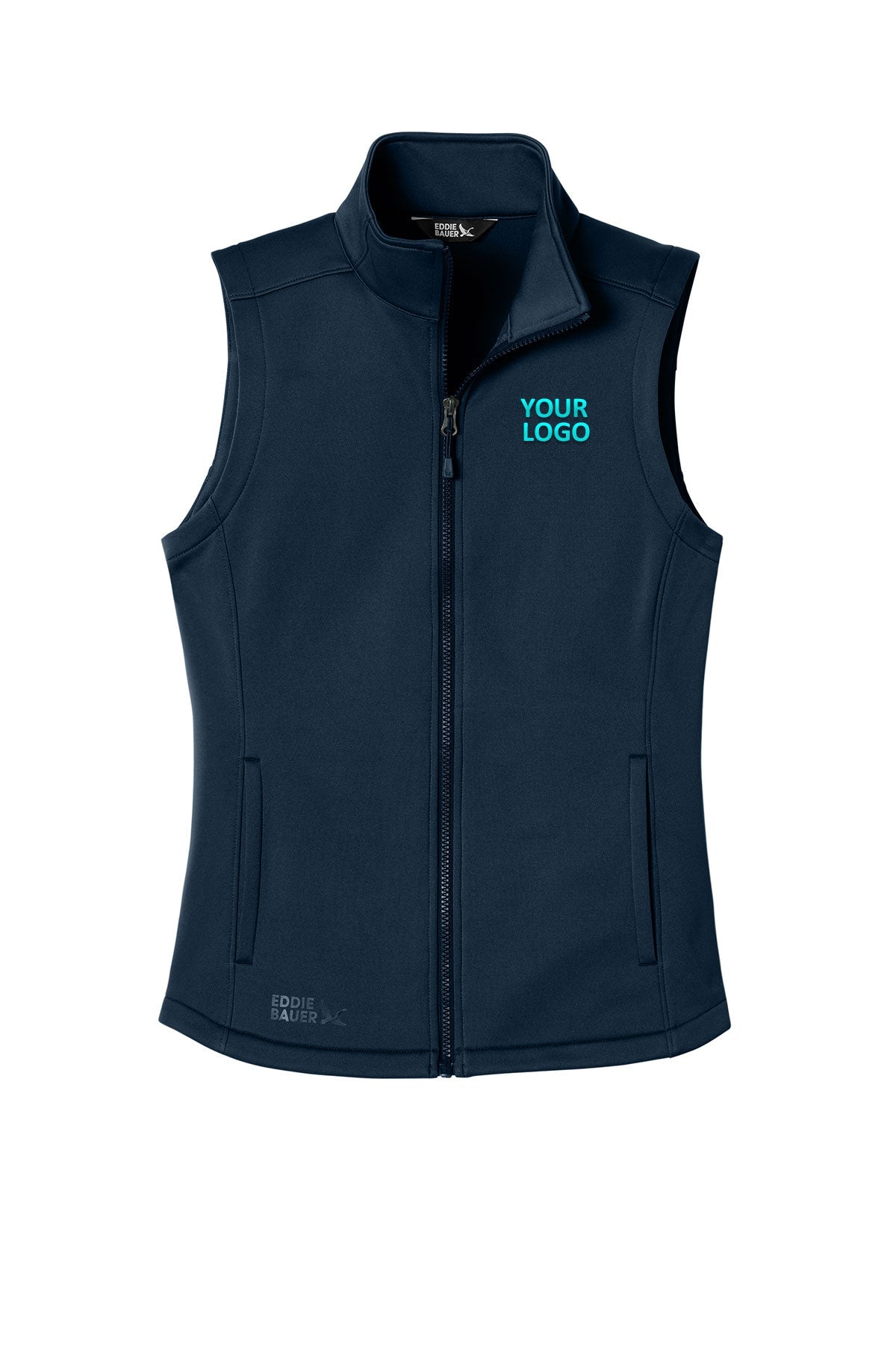 Eddie Bauer Womens Smooth Mid Layer Custom Fleece Vests, River Blue Navy [Kizen]