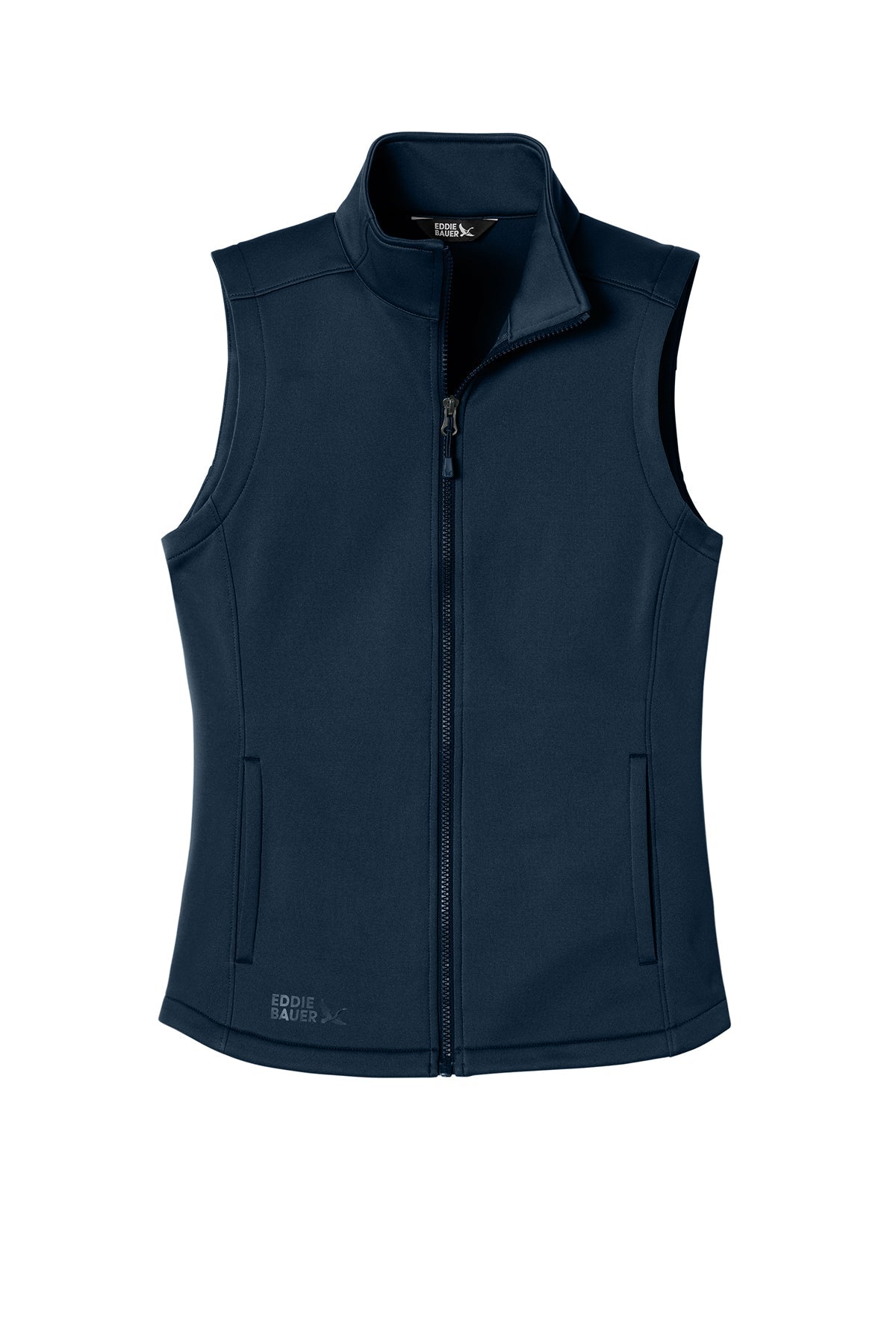 Eddie Bauer Womens Smooth Mid Layer Custom Fleece Vests, River Blue Navy [Reynolds and Moore]