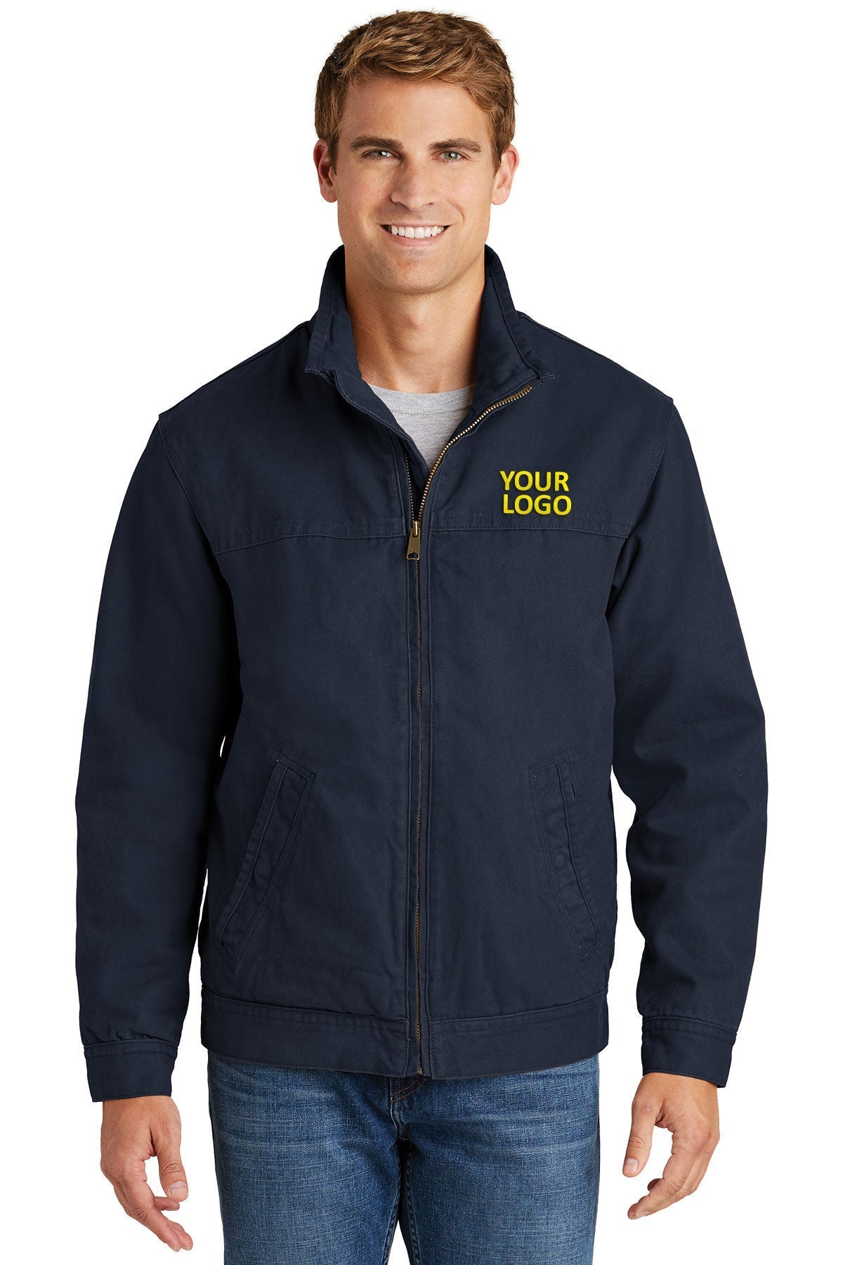 CornerStone Washed Duck Flannel-Lined Jacket, Navy [Labenz & Associates]