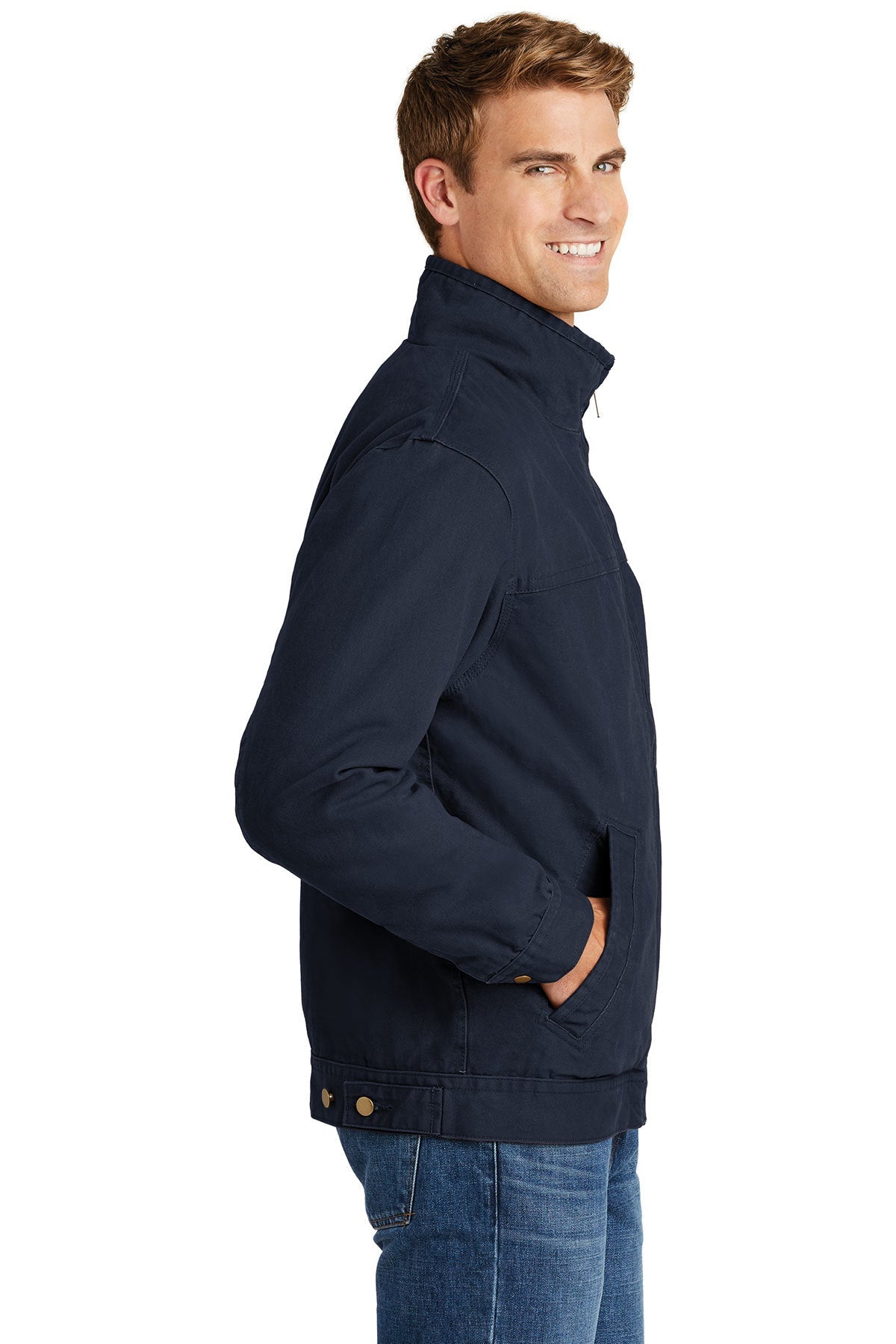 CornerStone Washed Duck Flannel-Lined Jacket, Navy [Labenz & Associates]