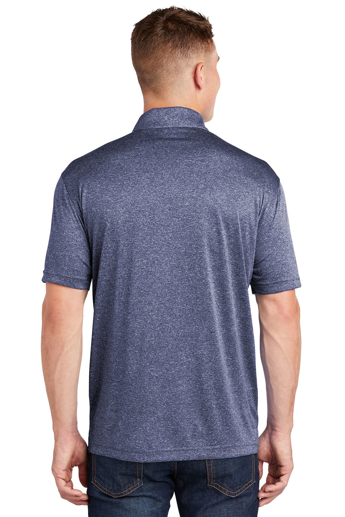 Sport-Tek Heather Contender Branded Polos, True Navy Heather [Beyond20]