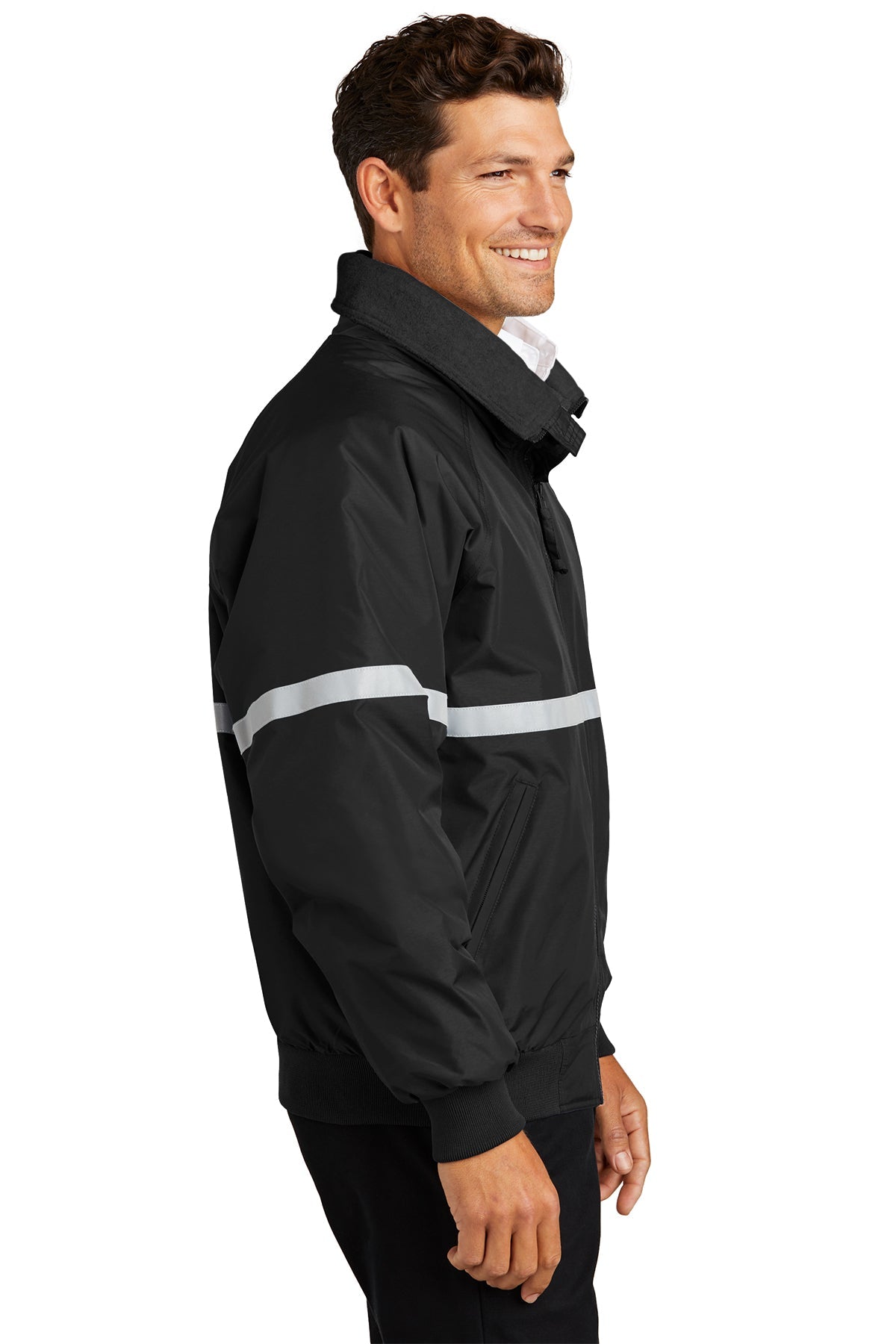 Port Authority Challenger Custom Jackets with Reflective Taping, True Black/ True Black/ Reflective [Harford Crisis Response]