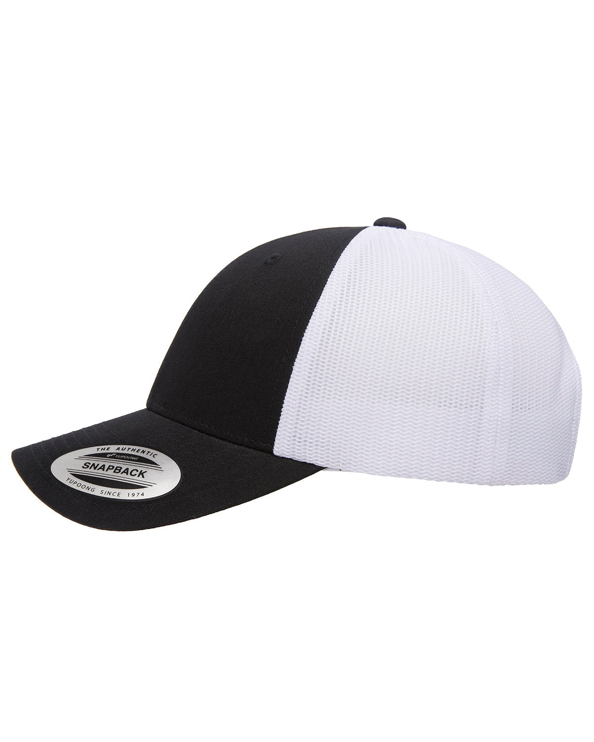 Yupoong Classic Low Profile 2-Tone Custom Trucker Caps, Black/ White