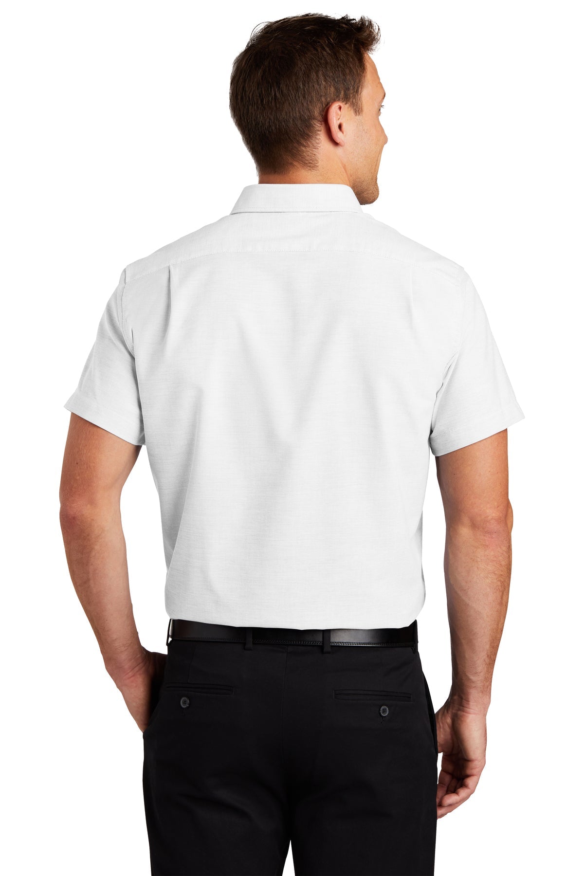 Port Authority Short Sleeve SuperPro Custom Oxford Shirts, White [Calvada Surveying Inc]