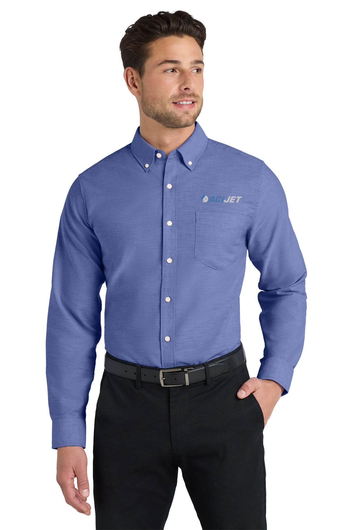 Port Authority SuperPro Custom Oxford Shirts, Navy [ACI Jet Uniforms]