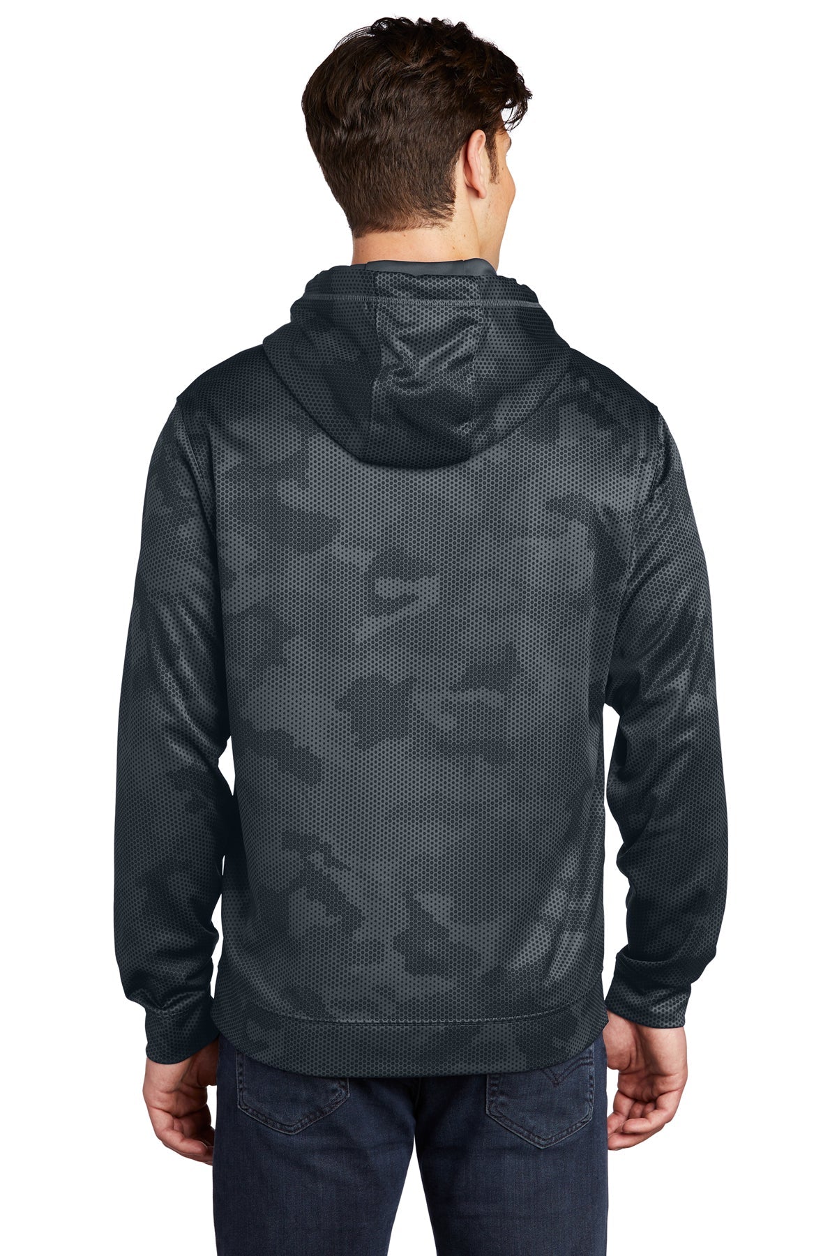 Sport-Tek Sport-Wick CamoHex Fleece Customized Hooded Pullovers, Dark Smoke Grey [Milford Mining Company Utah]