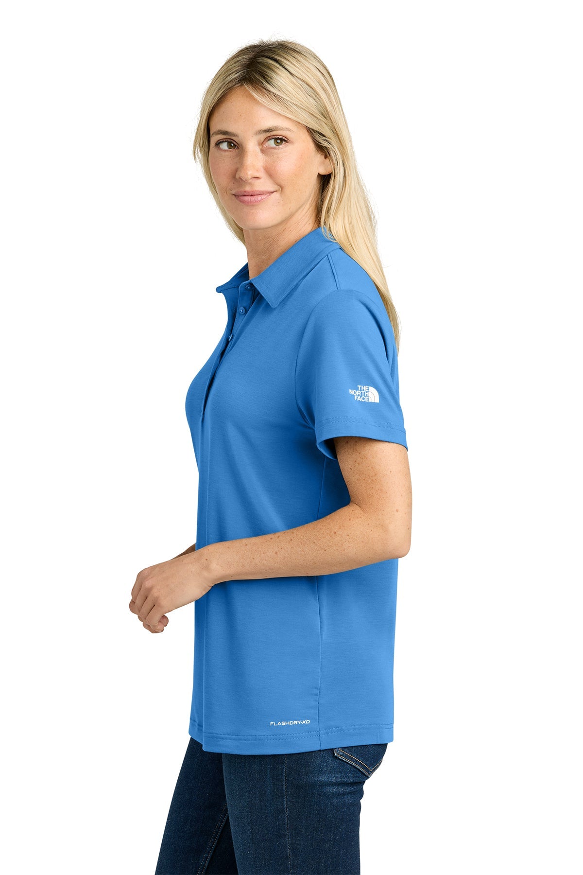 The North Face Womens Canyon Crest Custom Polos, Marina Blue