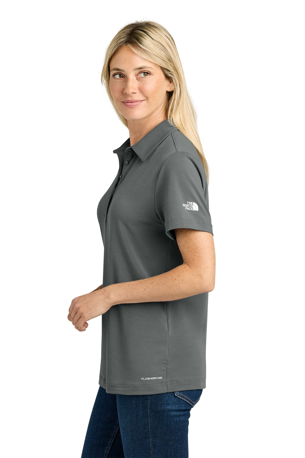 The North Face Womens Canyon Crest Custom Polos, Smoked Pearl Grey
